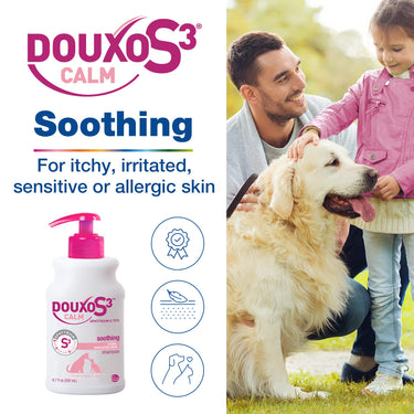 Douxo S3 Calm Shampoo 6.7 oz (200 mL) - For Dogs and Cats with Allergic, Itchy Skin